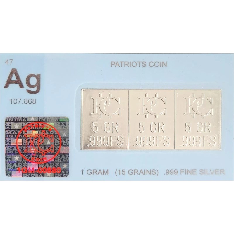 Silver Bars That Snap Apart Fine Silver (5 pack) Silver