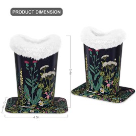 ZAXMEY Eyeglasses Holder,Plush Lined PU Leather Pattern Stand Case with Magnetic Base, Unisex for Women Men, Wild Flower