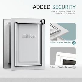 Pet Door for Wall Dog Door for Wall, 3-Flap Doggie Door with Insulation, All-Metal Frame and Telescoping Tunnel, Pets Up to 40 Lb (Medium Size)