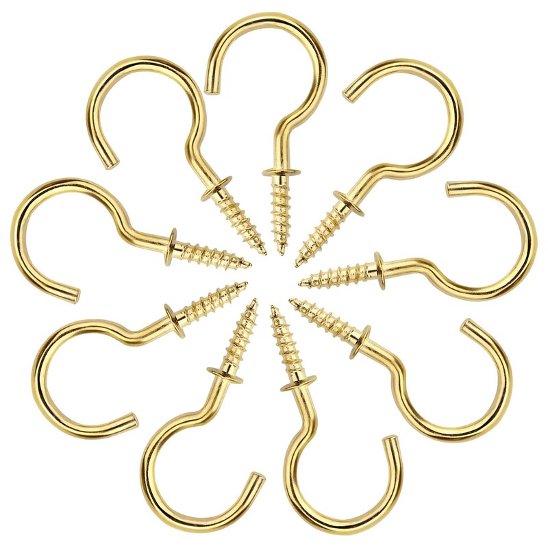 Biaungdo 120 Pack 1/2 Inch Small Screw Hooks with Plastic