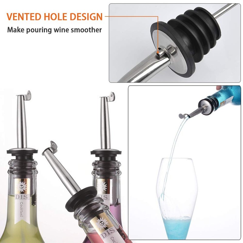 Foccts Pack of 4 Bottle Pourer Nozzle-Spout for Spirits, Spout