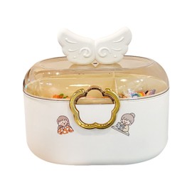 Hair Accessories Organizer for Girls Plastic Hair Ties Clips Headband Box with Cover Portable Multifunction Storage Box