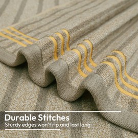 Cotton Towel Set of 3, Bath Towel 30" x 60" and 2 Wash Cloths 14" x 14" for Bathroom, Spa, Hotel and Gym (AB Yarn Towel-Brown)