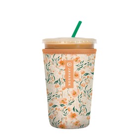 Sok It Java Sok Iced Coffee & Cold Soda Insulated Neoprene Cup Sleeve (Blush Blossoms, Medium: 22-28oz)