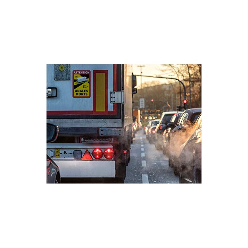 Angles Morts sign for France, sticker or magnetic, with truck