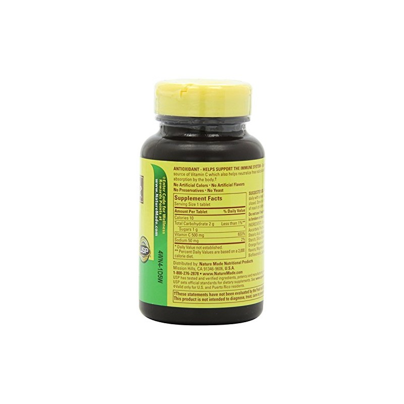 Nature Made Chewable Vitamin C 500 mg Tablets, 60 Count