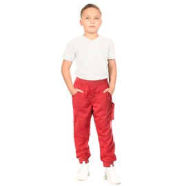 Gioberti Kids and Boys Jogger Track Sweatpants with Ribbed Cuffs, Red, Size 14