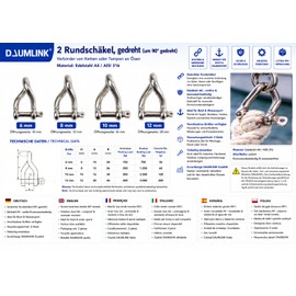 DAUMLINK® Grillo rotondo ritorto Acciaio inox A4 (AISI 316) 8 mm