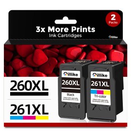 Oillike Compatible Ink Cartridges Replacement for Canon 260XL 261XL pg-260 cl-261 XL for TR7020 TR7020a TR7022 TS6420 TS6400 TS5300 TS5320 TS6420a Printers 2 Pack Black Color