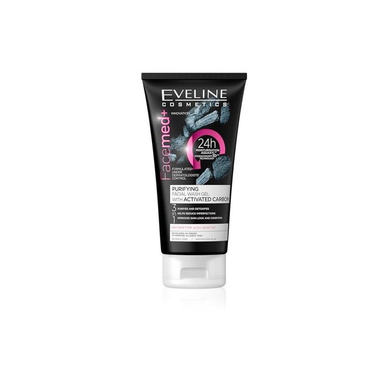 Eveline Face Med Plus 3-in-1 Cleansing Gel with Active Charcoal