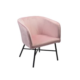 Porthos Home Belia Velvet Dining Chair with Barrel Back and Armrests, Rust-Resistant Steel Legs Reinforced by X-Cross Bar (for Dining Rooms and Kitchens