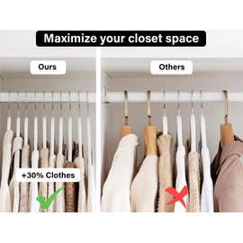 StorageWorks Clothes Hangers 30 Pack, Natural Wood Hangers for Coats, Jackets, Shirt, Slim Natural Wood Hangers, Heavy Duty Hangers for Closet, White