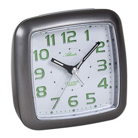 Atlanta Wecker analog ohne Ticken mit Licht Grau - 1974-4
