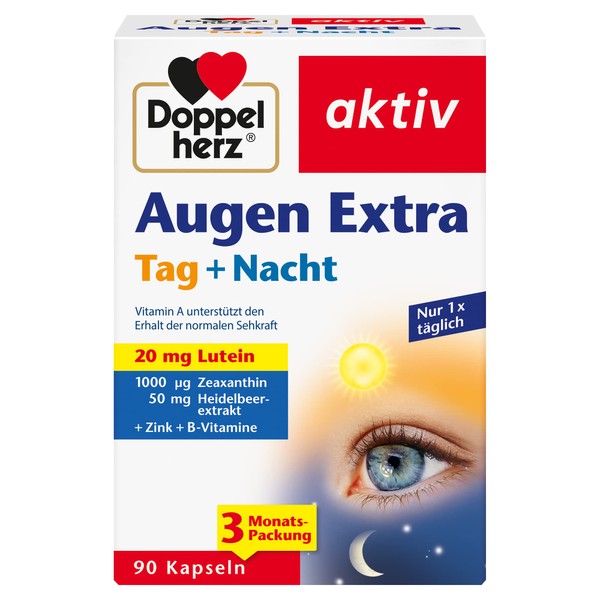 Doppelherz Eyes Extra Day + Night - Vitamin A contributes day and night to maintain normal vision - 90 capsules