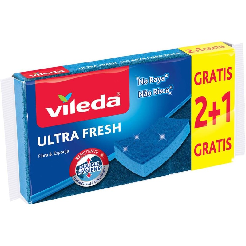 Fibra Anti Bacterial Vileda Ultra Fresh No Raya para Lavar