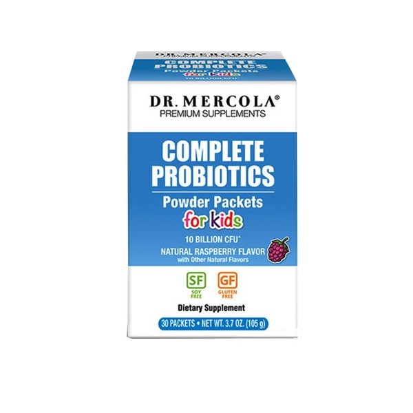 Dr. Mercola, Complete Probiotics Powder Packets for Kids, (10 Billion CFU) 30 Servings (30 Packets), non GMO, Soy-Free, Gluten Free
