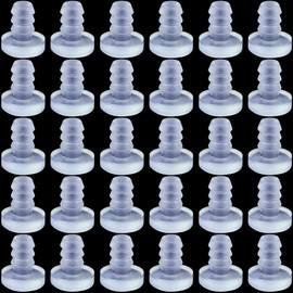 PAGOW 30 Pcs Glass Top Table Bumpers with Stem, Assorted Anti-Slip Pads, Clear Silicone Glass Patio Table Parts, Cabinet Stoppers for Furniture (0.19 inch/5 mm)