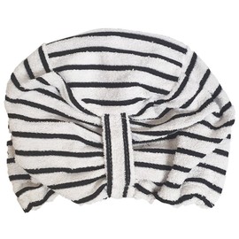 CN[국내생산] 고급 면 샤워캡 헤어캡 사우나 모자 줄무늬 흰색 x 4개 CN [Made in Korea] Premium Cotton Shower Cap Hair Cap Sauna Hat Striped White x 4