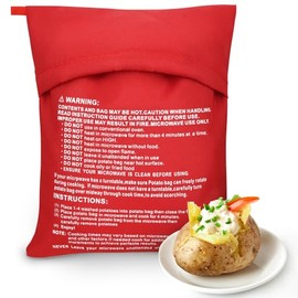 Microwave Potato Bag, 1 Pack Reusable baked potato microwave bag Microwave Cooker Bag microwave baked potato bag, Red