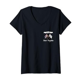 Womens Never Forgotten Pow Mia V-Neck T-Shirt