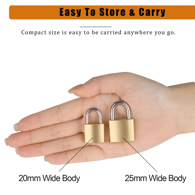 Fuaxat 10Pack Small Locks with Same Keys, 3/4" (20mm) Wide