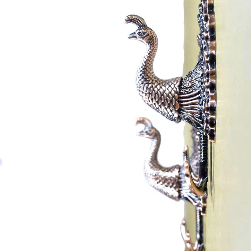 Ailejia 1Pair Peacock Curtain Holdbacks Zinc Alloy Wall Hook Hanging