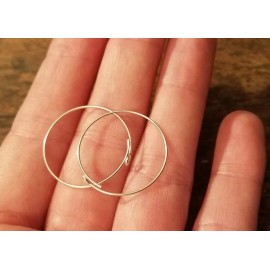 10pcs  .925 Sterling Silver Beading Hoops 25mm for earrings or wine charms