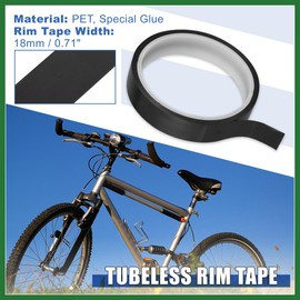 Motoforti Width 18mm Length 10m Tubeless Rim Tape Bike Rim Strip Tape Black Long-lasting