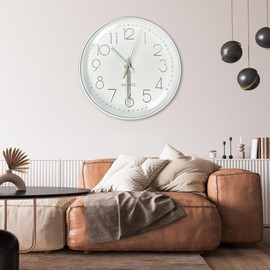 Diompirux 20 cm / 8 inch wall clock, silent and no ticking noise, high precision wall clock, easy to read, with environmentally friendly frame and transparent acrylic plate, for living room, kitchen,