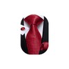 DiBanGu Red Plaid Ties for Men Classic Extra Long Solid