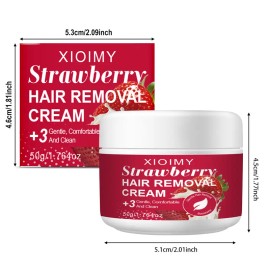 Strawberry Hair Removal Cream – Gentle Fast-Acting Depilatory Cream, Pain-Free Hair Removal for Legs, Arms & Body, Smooth Skin Care Formula