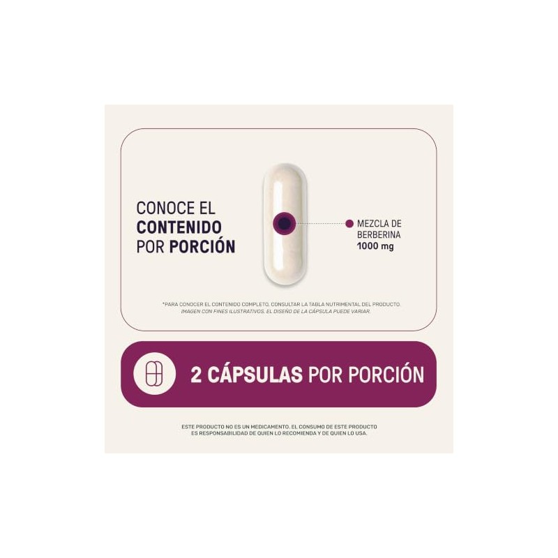 LIFE 360+ Berberina HCL Extracto | 120 cápsulas | 1000
