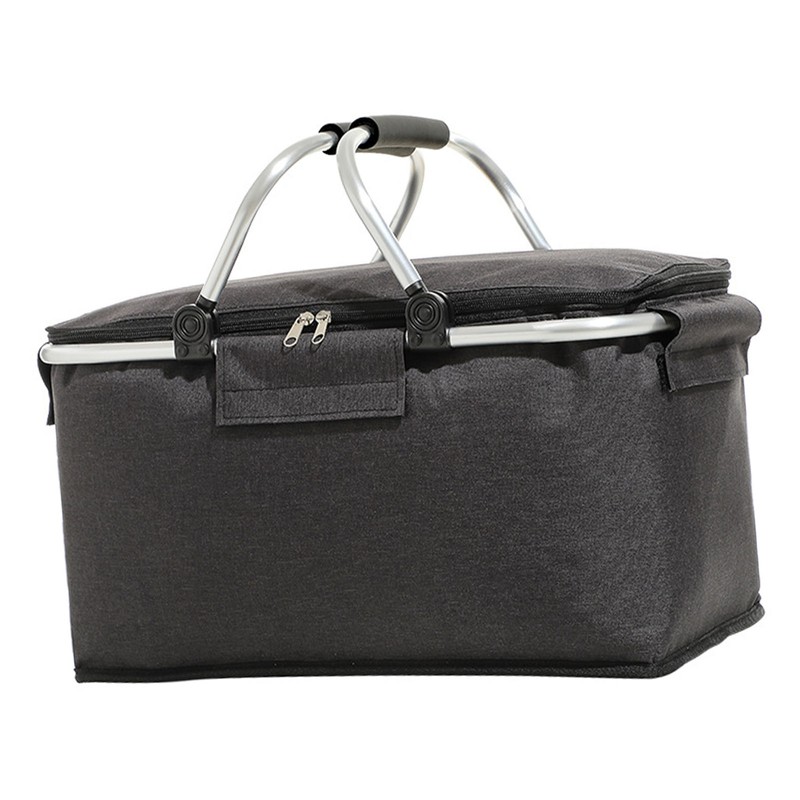 Picnic Bag Foldable Picnic Basket Insulated Comfortable Handle Ice Pockets