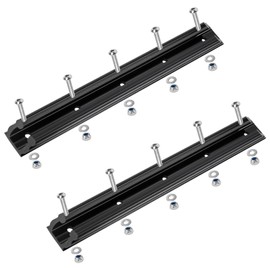8" Black Kayak Gear Track Rail for YakAttack GTSL90 GearTrac Fishing & Marine Accessories-1/2 Wide Track Polymer Hardware Includes Stainless Hardware,for Camera Mounts,Rod Holders,Flag Poles(2 Pack)