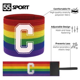55 Sport Football Adult & Junior Captain's Armband - Junior - Rainbow