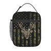 DORKEIXIA Camo Camouflage American Flag Hunting Deer Insulated Lunch Bag