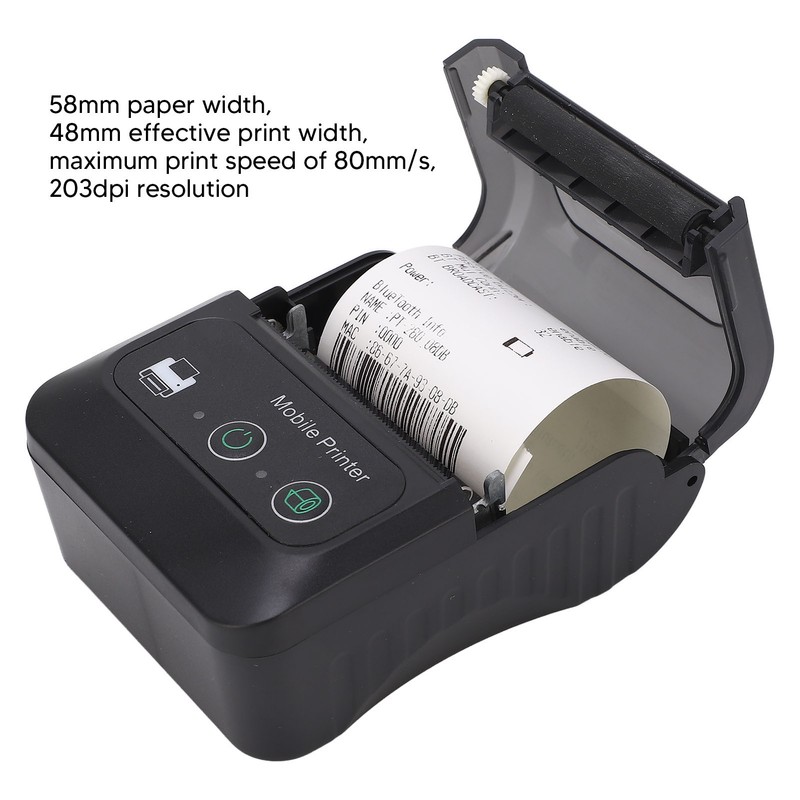58mm Portable Mini Thermal QR Code Printer 2in Cordless USB