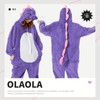 OLAOLA Unisex Animal Onesies, Flannel Purple Dinosaur Adult Onesie, Plush