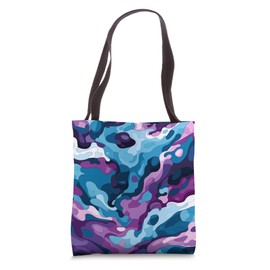 Tactical Purple & Turquoise Vivid Camouflage Tote Bag