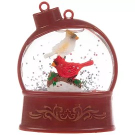 The Christmas Shoppe Light Up Cardinal Snow Globe Ornament