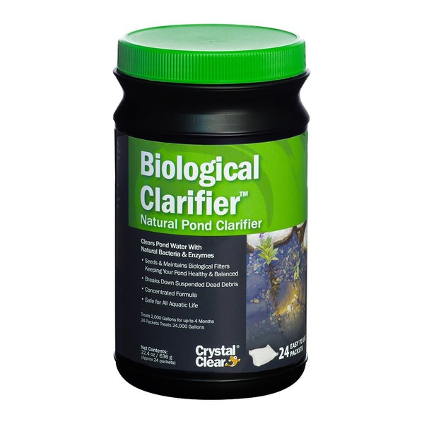 CrystalClear BioClarifier - Natural Pond Clarifier - 24 Packets Treats