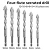 Xsybegdlk Eccentric Drill Set, 6-Piece Four-Edged Sawtooth Eccentric Drill Bit,