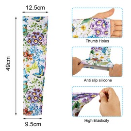 TUYUU Farmers Gardening Sleeves for Women - Thorn Proof, Cooling Protective Sleeves for Garden & Farm Arms, Sun Protection (Floral#5)