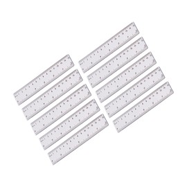 QENLKIX Ruler 8 Rulers 5.9 inches (15 cm), Clear Plastic, Measures on Both Sides, Elementary Schools, Student Work, Office Drafting