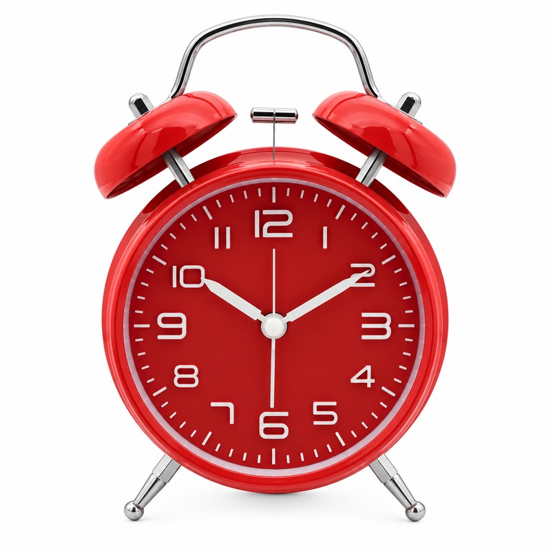 4 Inch Twin Bell Alarm Clock with Metal Frame –