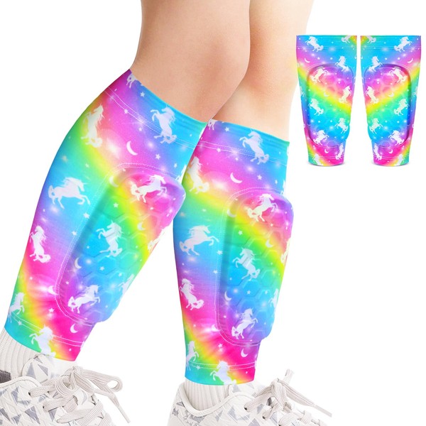 Soccer Shin Guards Shin Pads for Kids Girls, Calf Compression