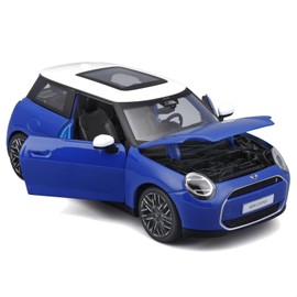 Maisto - MINI Cooper SE 2024 (J01), 1:24 Scale Diecast Car, Blue Colour, Detailed Replica of the New Electric Version, Opening Doors and Bonnet, Recommended Age 3+ Years