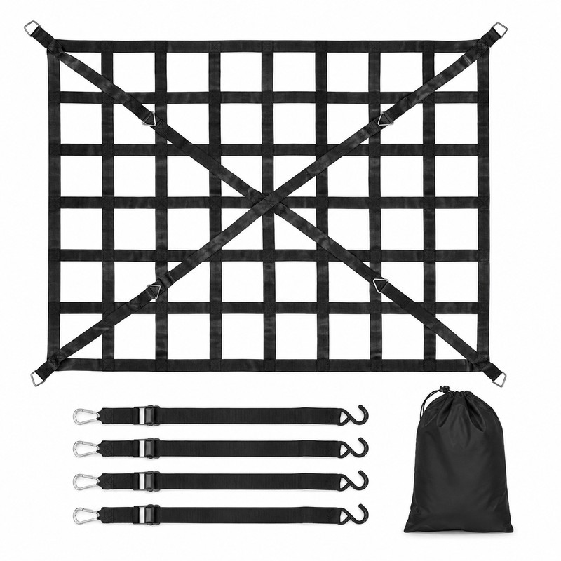 50 x 41.7-Inch Heavy-Duty Webbing Cargo Net with 4 Adjustable