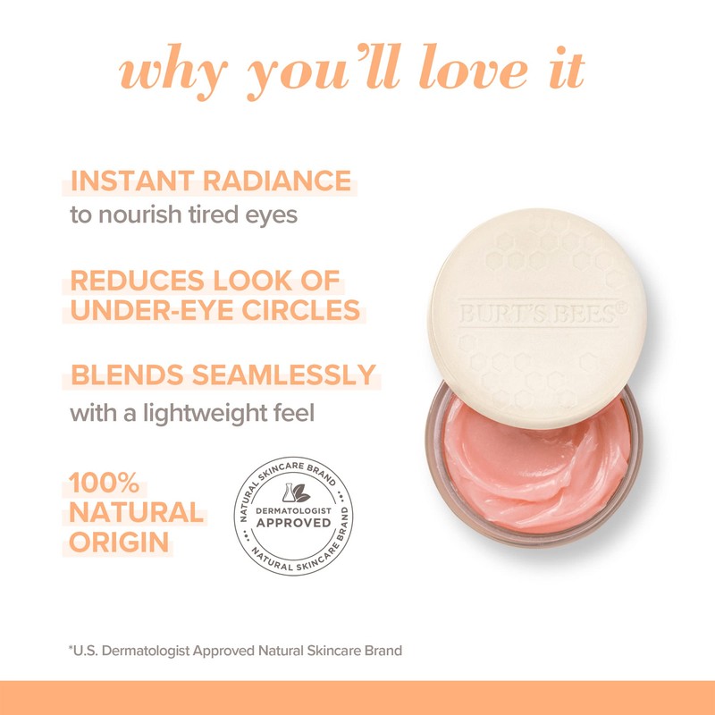 Burt's Bees Illuminating Eye Balm with Vitamin C, 100% Natural