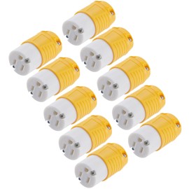 Suplevel Extension Cord Ends Female Plug Replacement 10 Pcs, 15 Amp 125 Volt NEMA 5-15R 3 Prong Heavy Duty Replacement Connector, Industrial Grade 3-Prong Straight Blade Grounding Type, ETL Listed